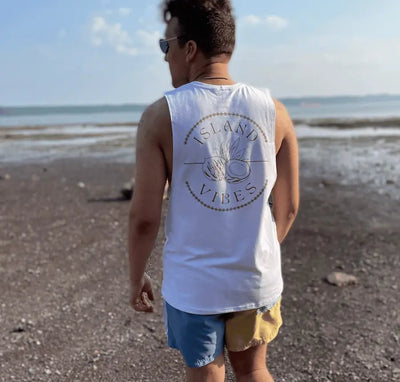 Camisole «Island Vibes» - Blanche - Dérive ecobrand