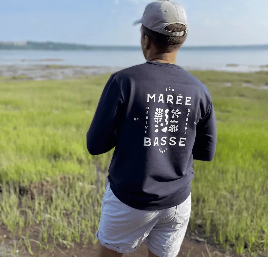 Crewneck «Marée Basse» - Navy - Dérive ecobrand