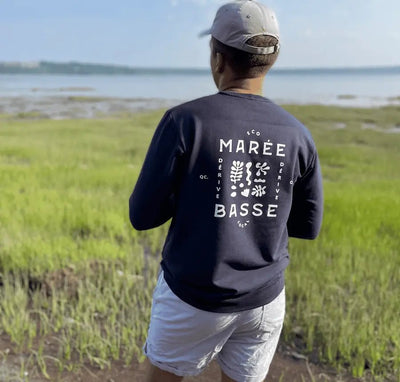 Crewneck «Marée Basse» - Navy - Dérive ecobrand