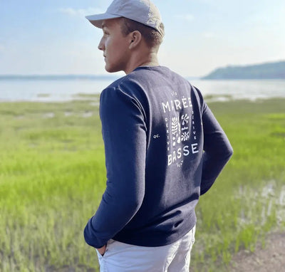 Crewneck «Marée Basse» - Navy - Dérive ecobrand