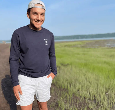Crewneck «Marée Basse» - Navy - Dérive ecobrand