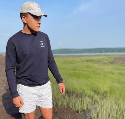 Crewneck «Marée Basse» - Navy - Dérive ecobrand