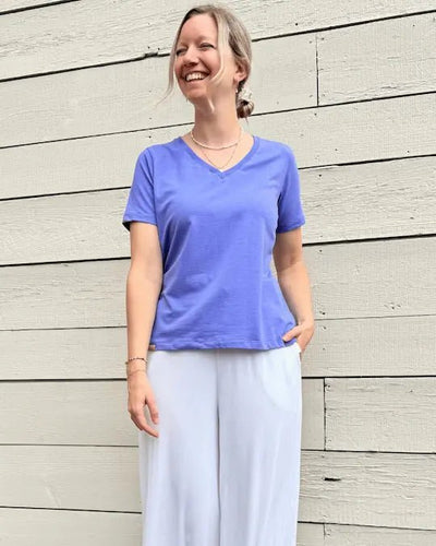 T-shirt Col en V Tencel «Orchid» - Dérive ecobrand