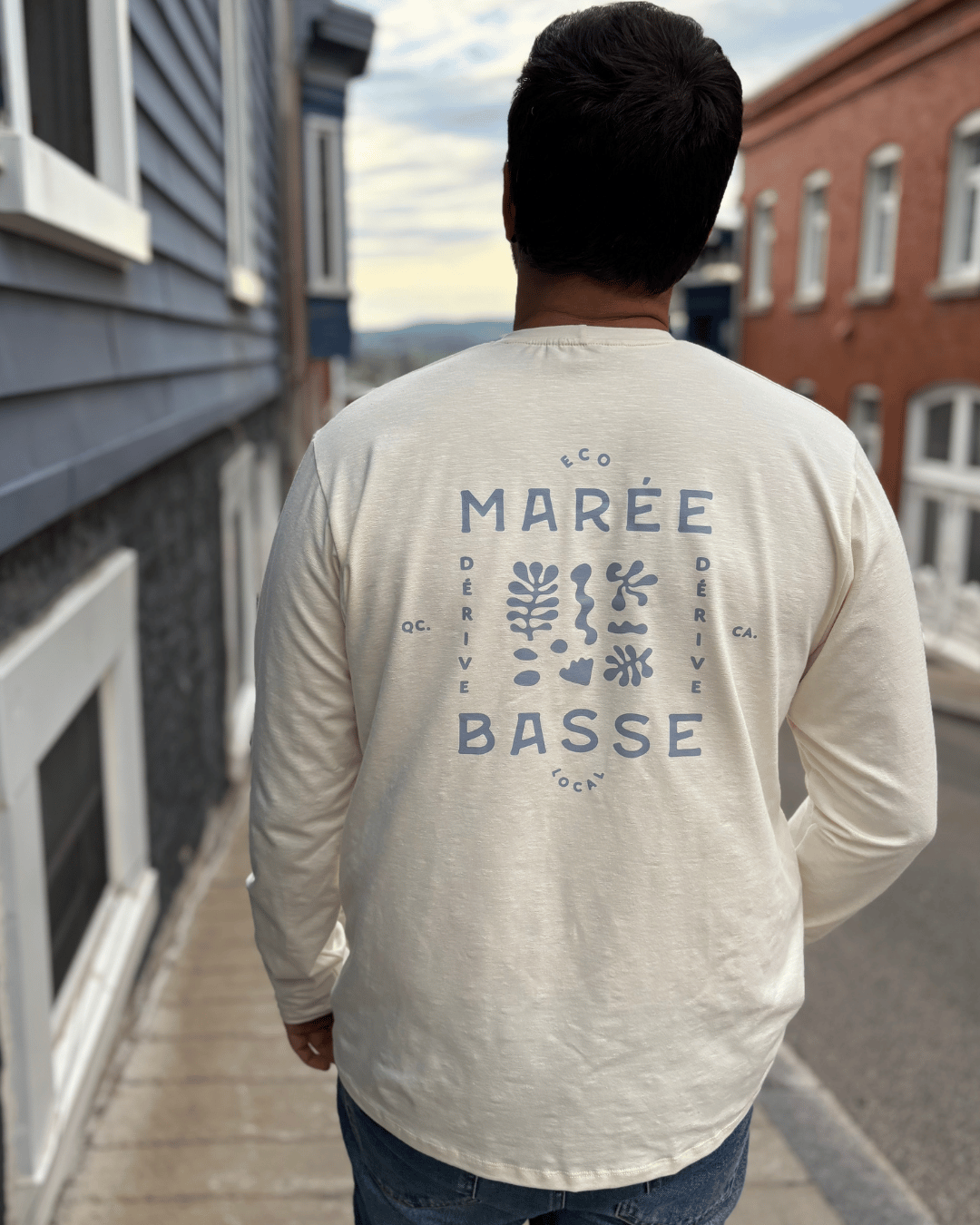 T-Shirt Manches Longues «Marée Basse» - Ivoire - Dérive ecobrand