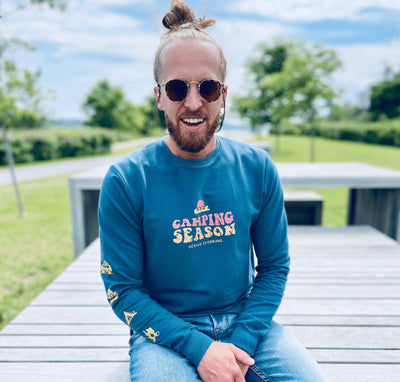 Crewneck «Camping Season» - Serenity - Dérive ecobrand