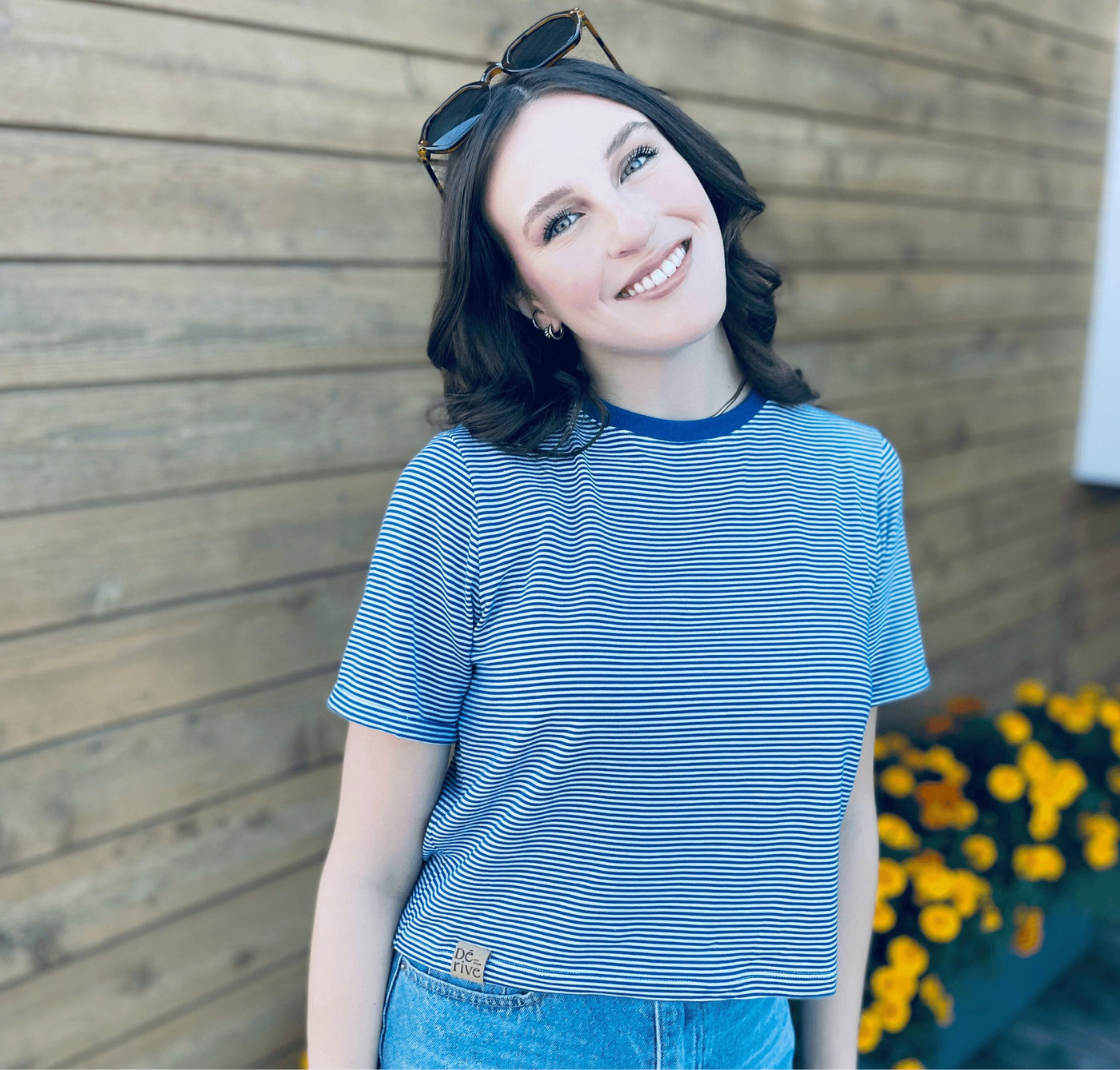 T-shirt crop top bambou «Deep Blue» - Dérive ecobrand