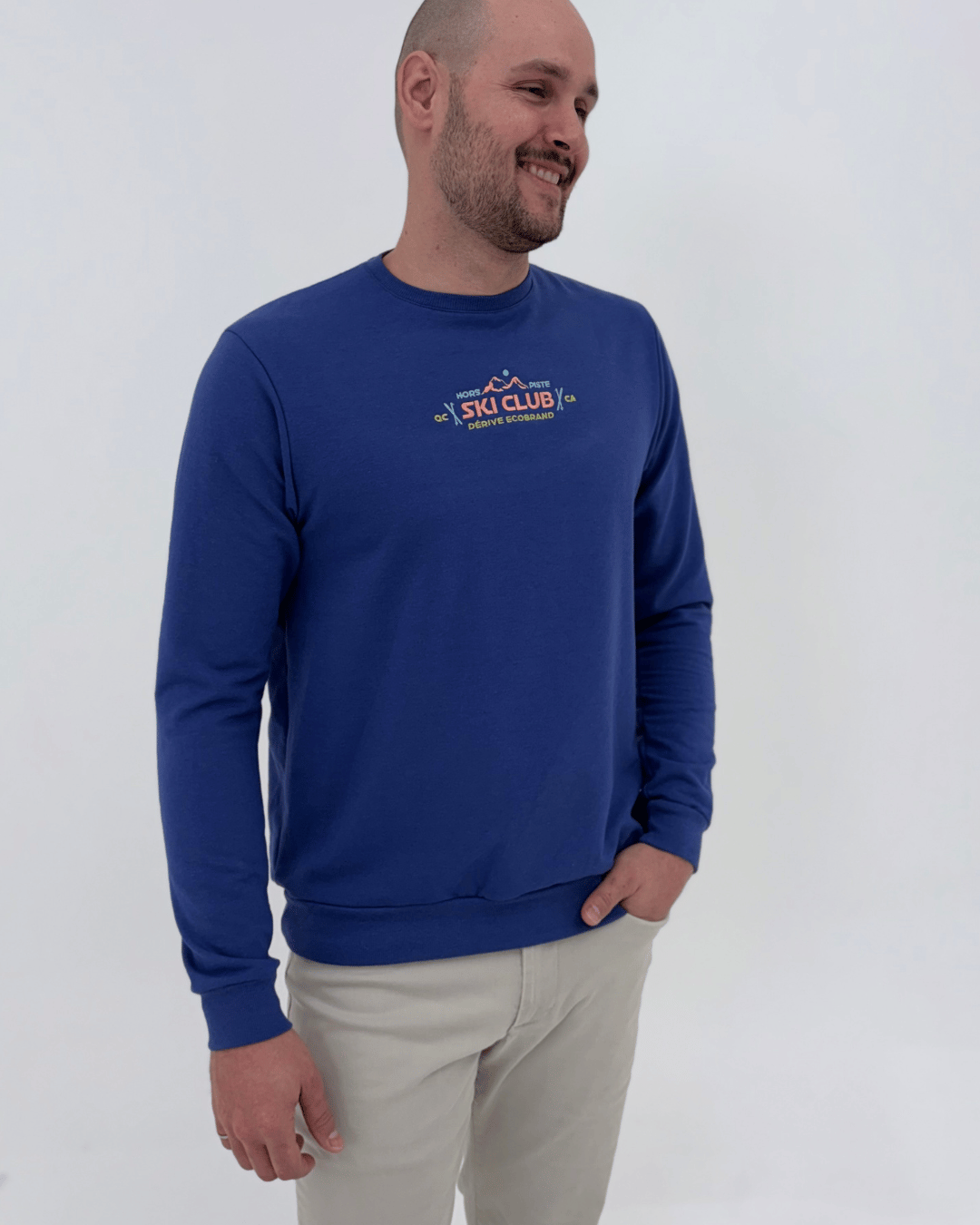 Crewneck Vintage «Ski Club» - Deep Blue - Dérive ecobrand