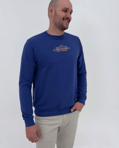Crewneck Vintage «Ski Club» - Deep Blue - Dérive ecobrand