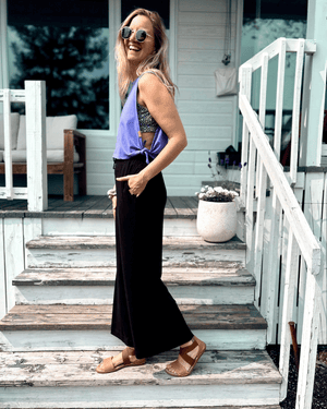 Pantalon «Flow» Tencel Stretch - Noir - Dérive ecobrand