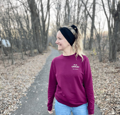 Crewneck «Vie de chalet» - Merlot - Dérive ecobrand