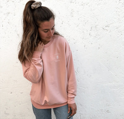 Crewneck «Marée Basse» Oversize - Soft Pink - Dérive ecobrand