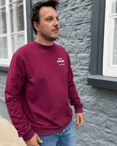 Crewneck «Vie de chalet» - Merlot - Dérive ecobrand