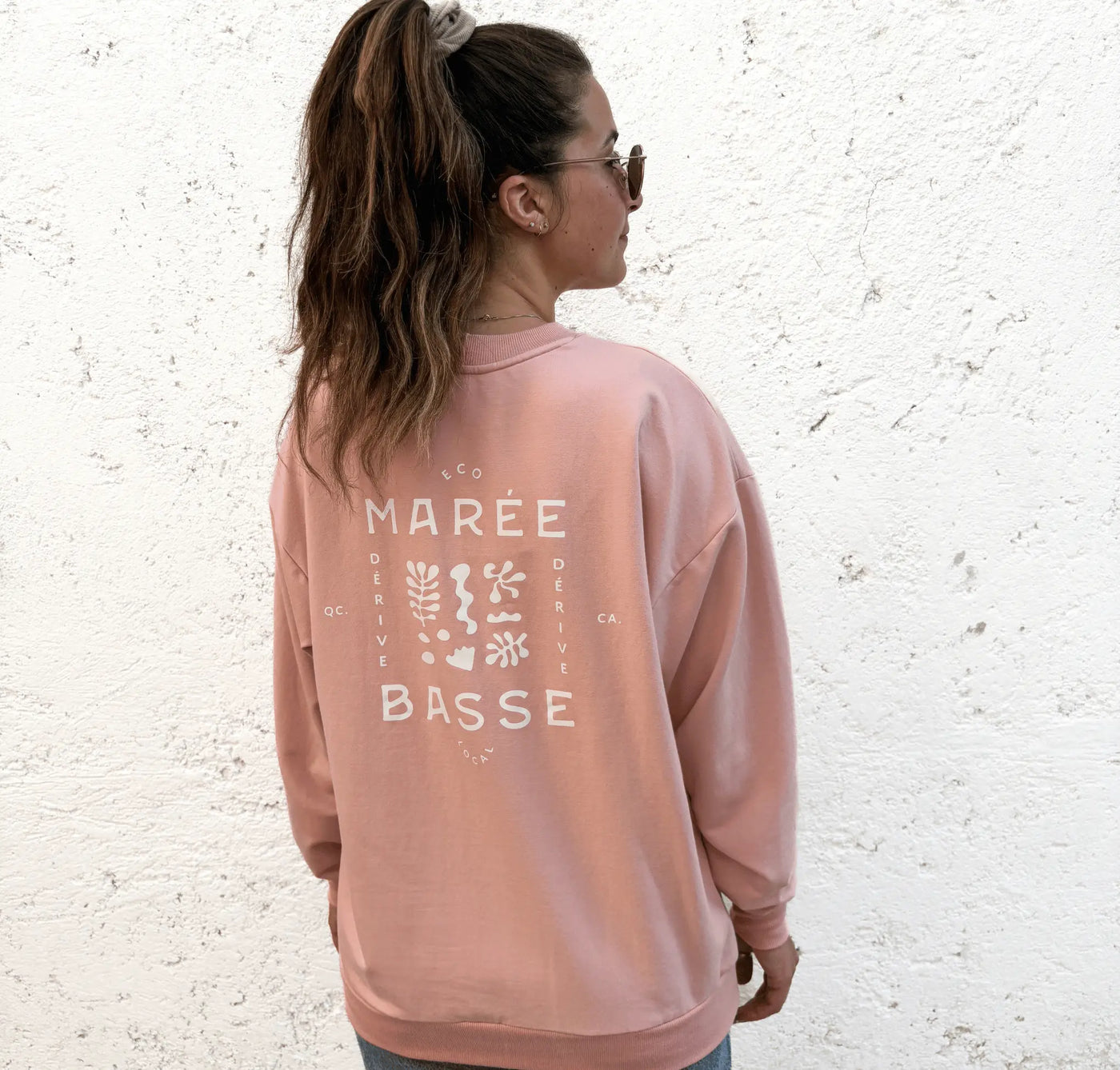 Crewneck «Marée Basse» Oversize - Soft Pink - Dérive ecobrand