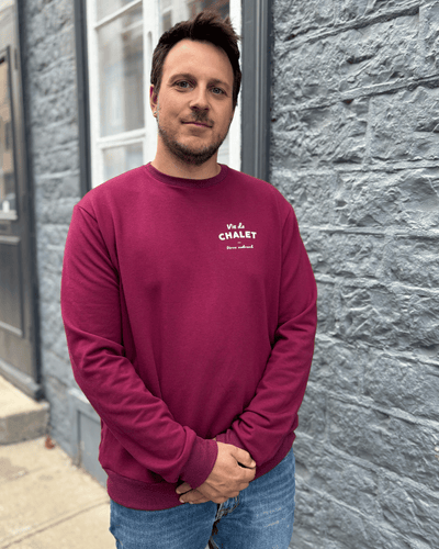 Crewneck «Vie de chalet» - Merlot - Dérive ecobrand