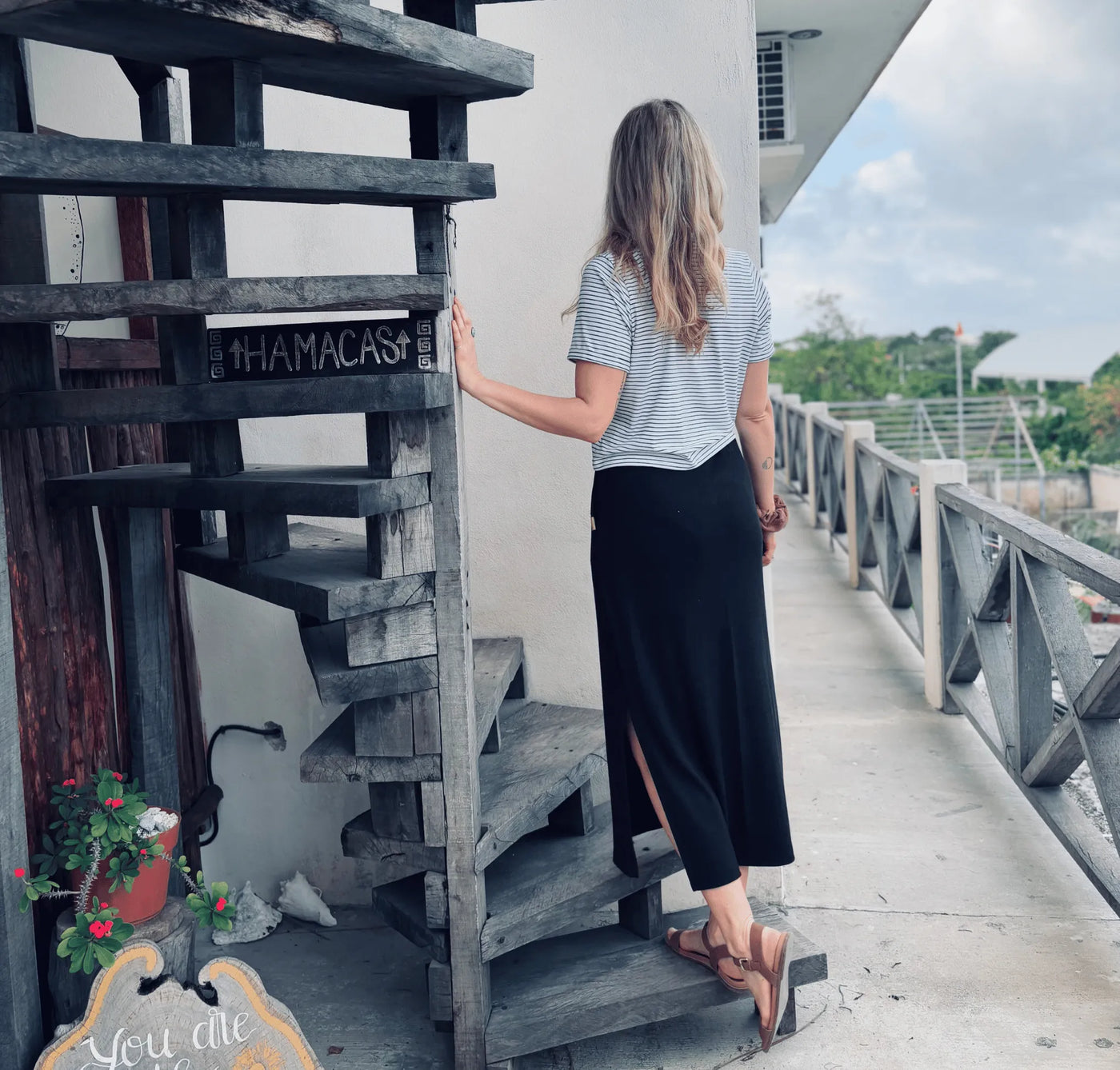 T-shirt crop top bambou «Black & White» - Dérive ecobrand