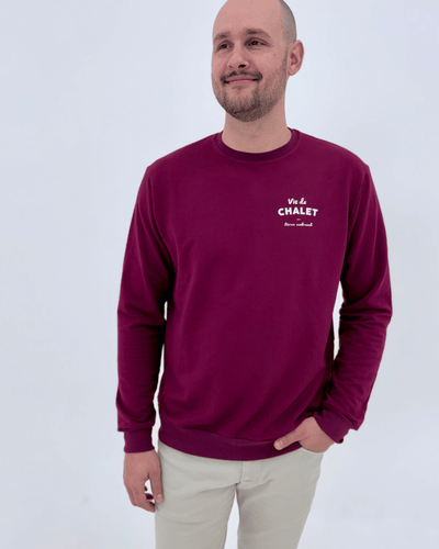 Crewneck «Vie de chalet» - Merlot - Dérive ecobrand