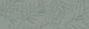 Motif minimaliste de feuilles vertes et grises illustrant l’identité écoresponsable et inspirée de la nature de Dérive ecobrand.