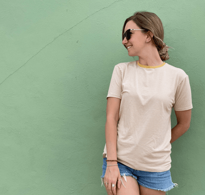 T Shirt Bambou 'Golden' par Derive ecobrand - T Shirt Femme en coton biologique et bambou