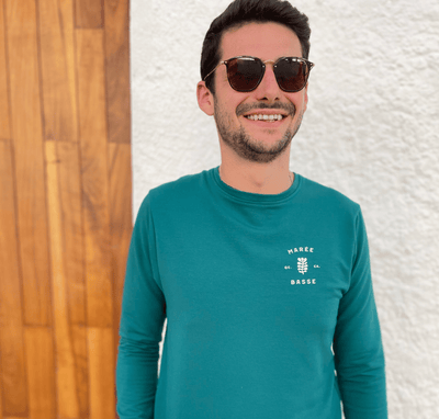 Crewneck Couleur Turquoise - Style éco-responsable pour hommes par Dérive ecobrand